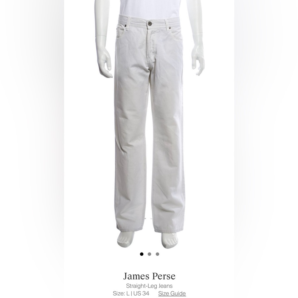 James Perse White Slim Straight Jeans